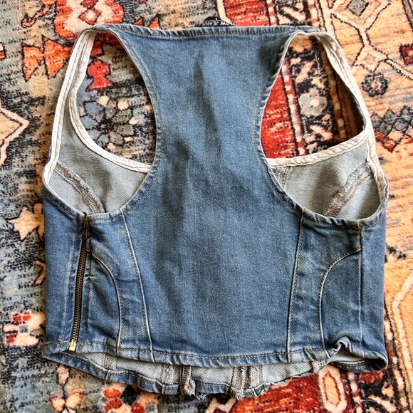 Denim Lace-Up Corset Top XS/Small - Picture 4 of 4